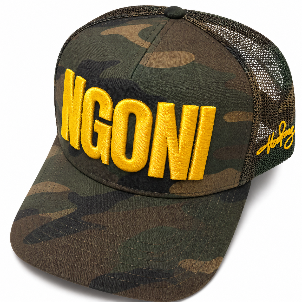Camo Trucker Hat (Mustard/Ngoni)