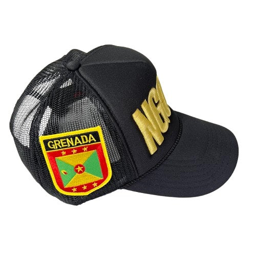 Black "Jab Edition" Grenada Foam Trucker Hat (Gold/Ngoni)