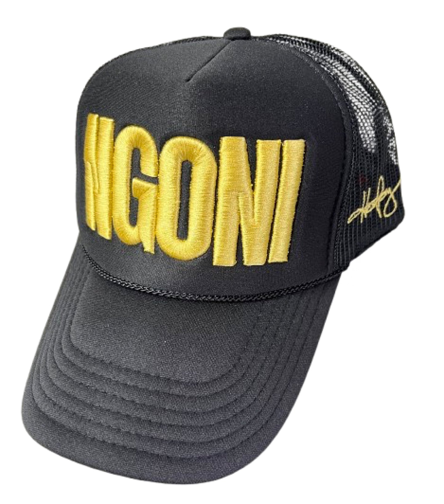 Black "Jab Edition" Grenada Foam Trucker Hat (Gold/Ngoni)