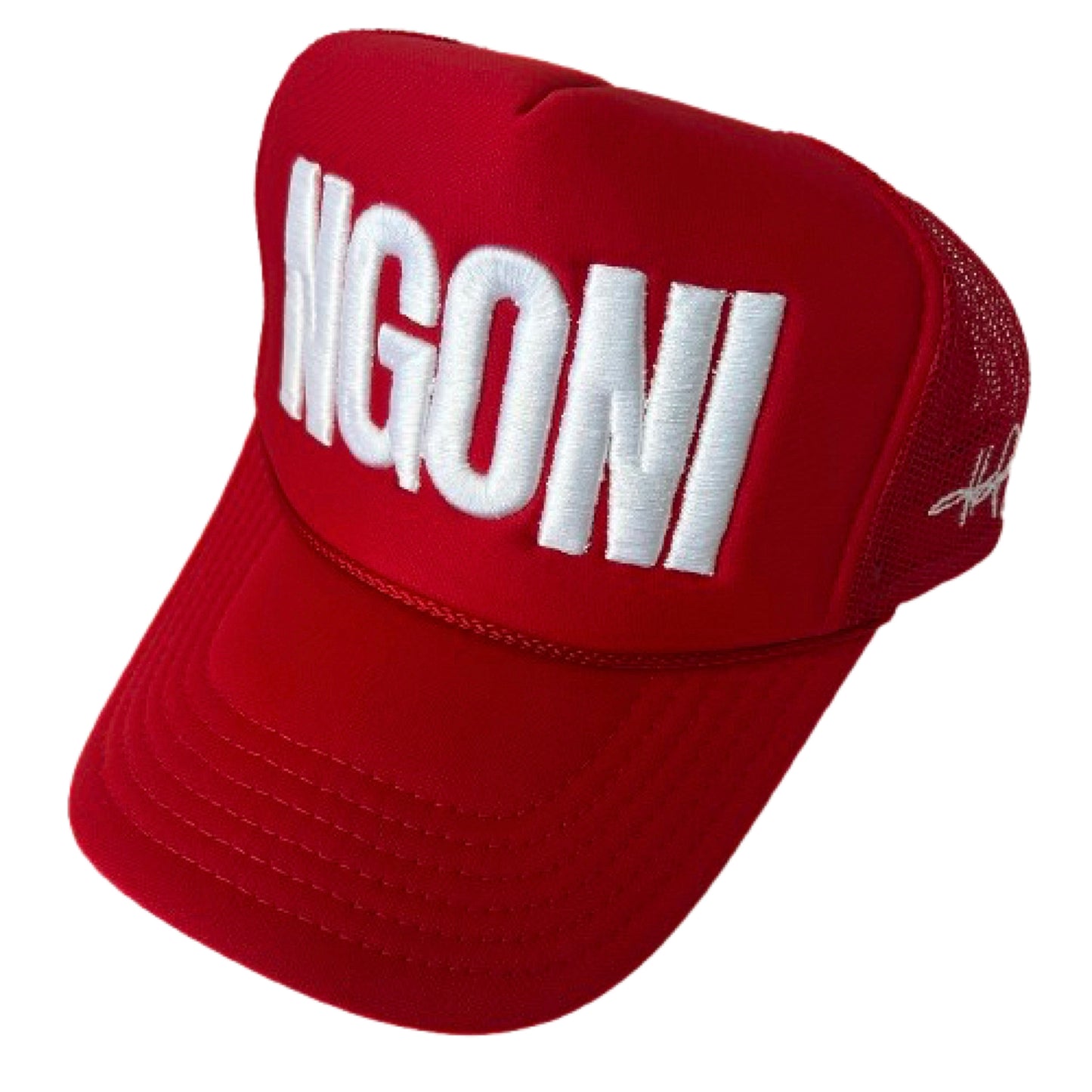Red Foam Trucker Hat (White/Ngoni)