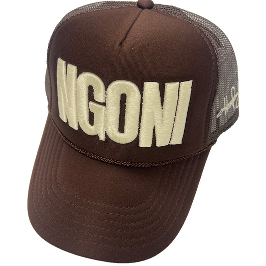 Mocha Brown Bloodline Foam Trucker Hat (Tan/Ngoni)