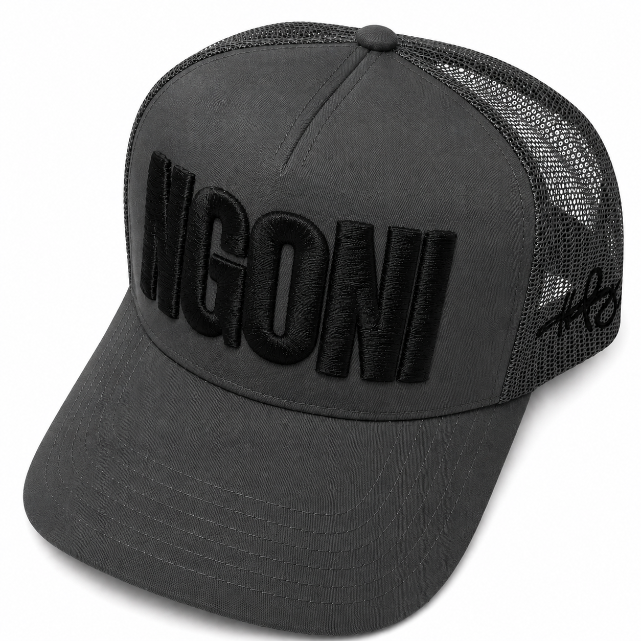 Charcoal Trucker Hat (Black/Ngoni)