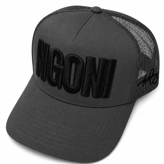 Charcoal Trucker Hat (Black/Ngoni)