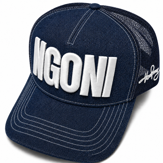 Denim Trucker Hat (White/Ngoni)