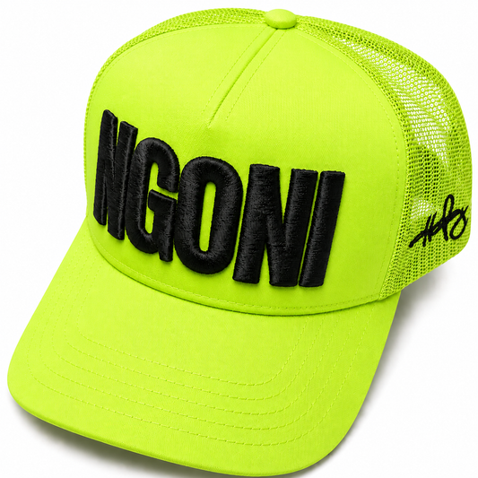 Neon Lime Trucker Hat (Black/Ngoni)