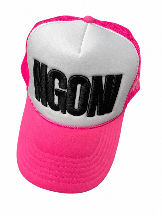 Neon Pink "Venom" Foam Trucker Hat (Black/Ngoni)