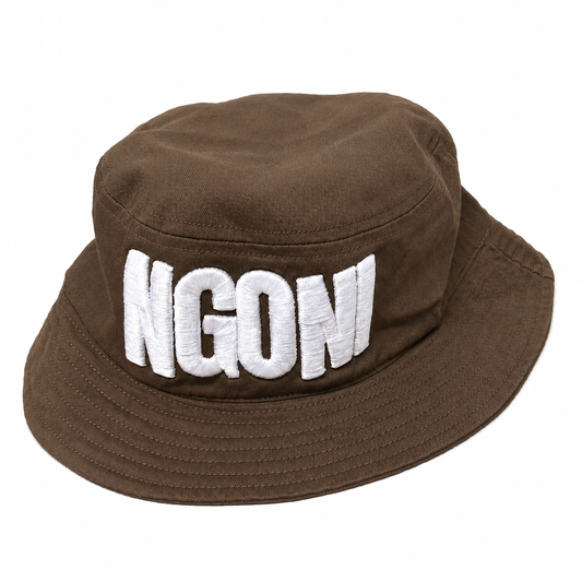 Mocha Brown Bucket Hat (White/Ngoni)