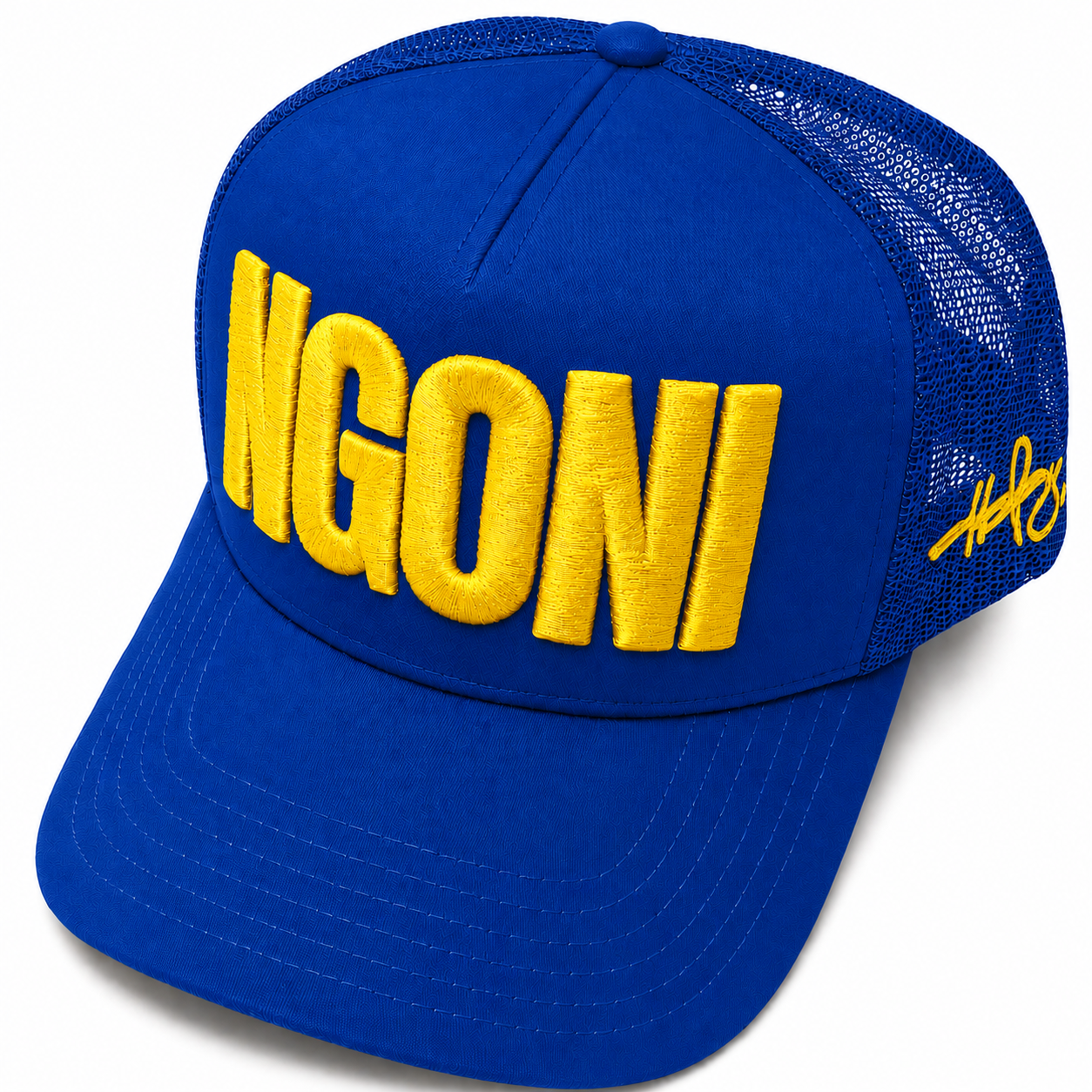 Royal Blue Trucker Hat (Mustard/Ngoni)