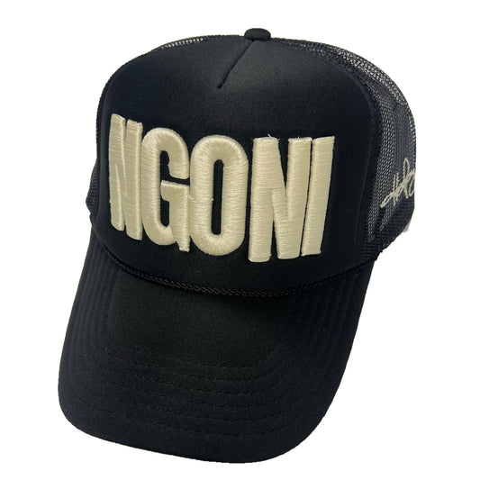 Black Bloodline Foam Trucker Hat (Tan/Ngoni)