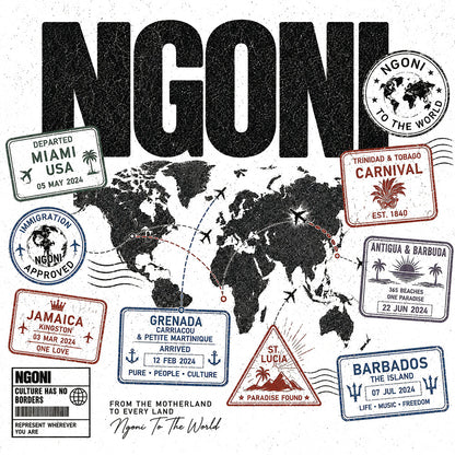 Ngoni Boxy Tee "To The World" Edition (Black)