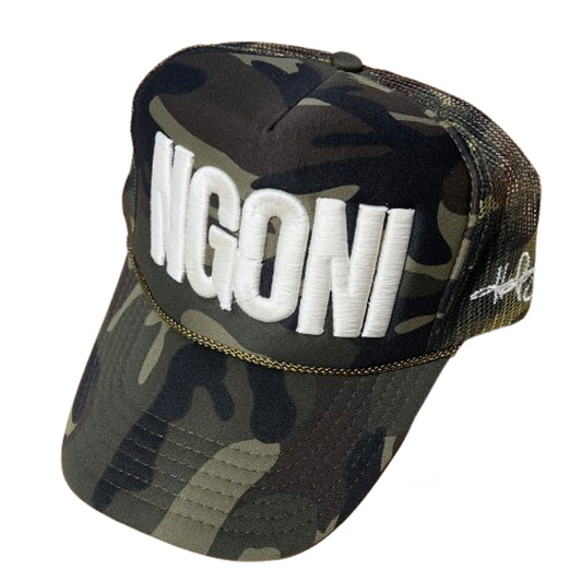 Camo "Month of May" Foam Trucker Hat (Off White/Ngoni)