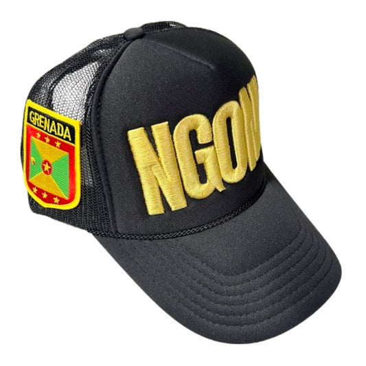 Black "Jab Edition" Grenada Foam Trucker Hat (Gold/Ngoni)