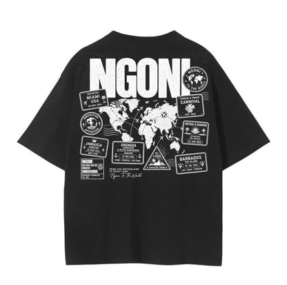 Ngoni Boxy Tee "To The World" Edition (Black)