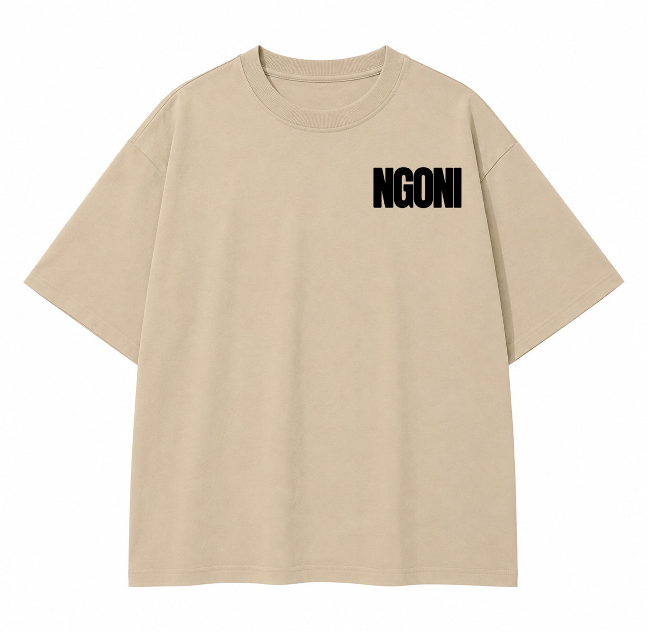 Ngoni Boxy Tee "To The World" Edition (Oatmeal)